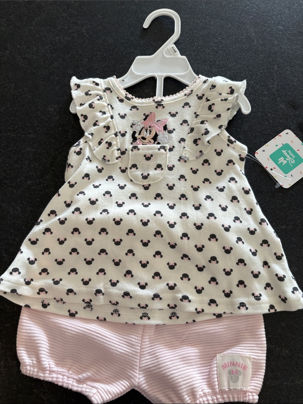 Disney Baby Two-Piece Minnie Print Set - White & Pink